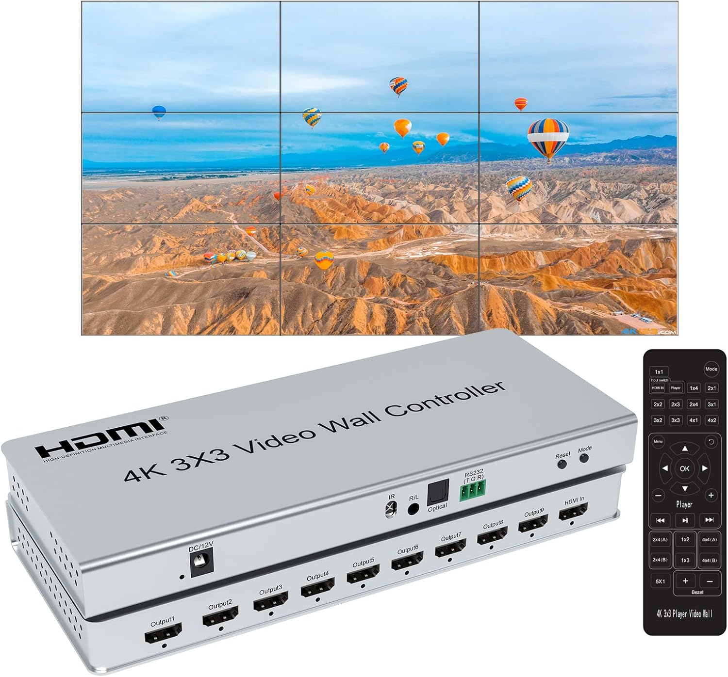 Home Cinema Screen - 4K 3x3 HDMI Video Duvar Denetleyicisi