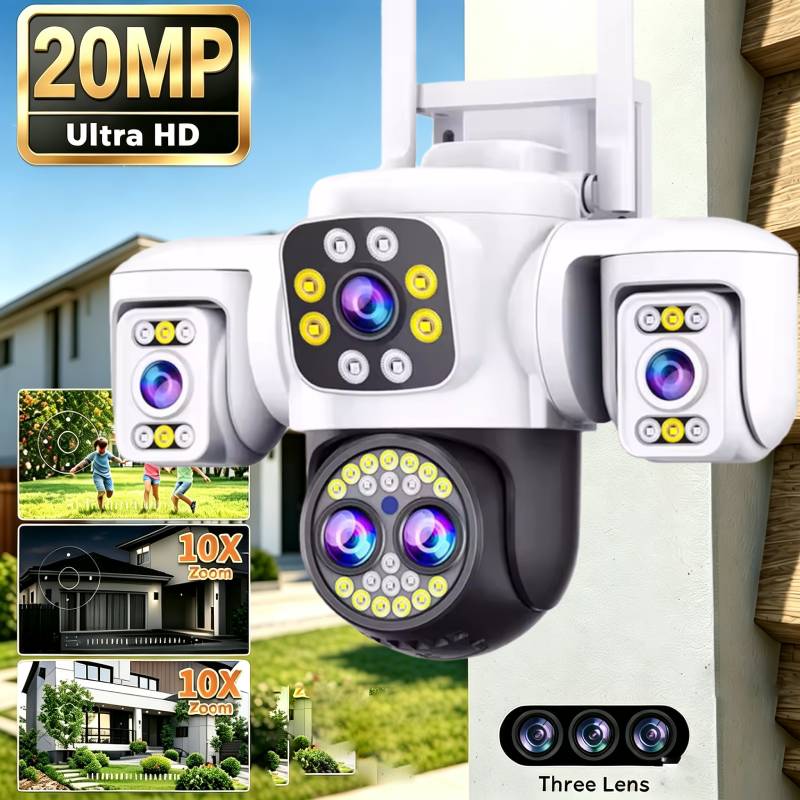 Home Cinema Screen - 20MP Gözetleme Wifi Kamerası Dört Lensli