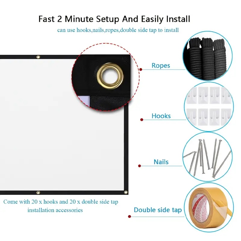 Projektör Perdesi 16:9 İç/Dış  - Home Cinema Screen incelemesi ve fiyatı